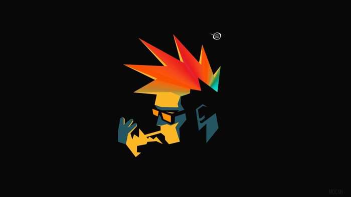 Man with spiky hair smoking a cigarette