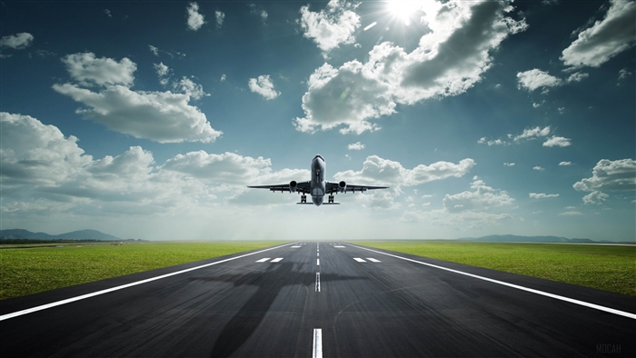 Airplane Taking Off From Runway 4K