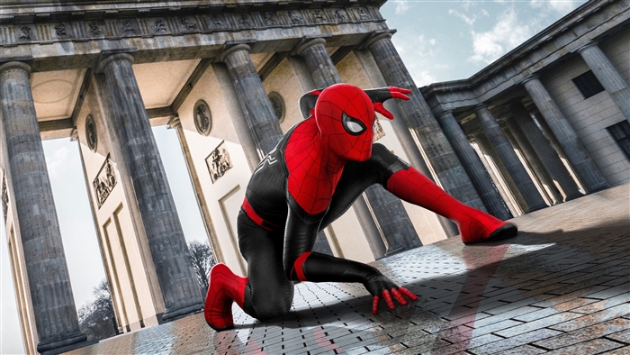 Spider-Man in front of Brandenburg Gate 4K