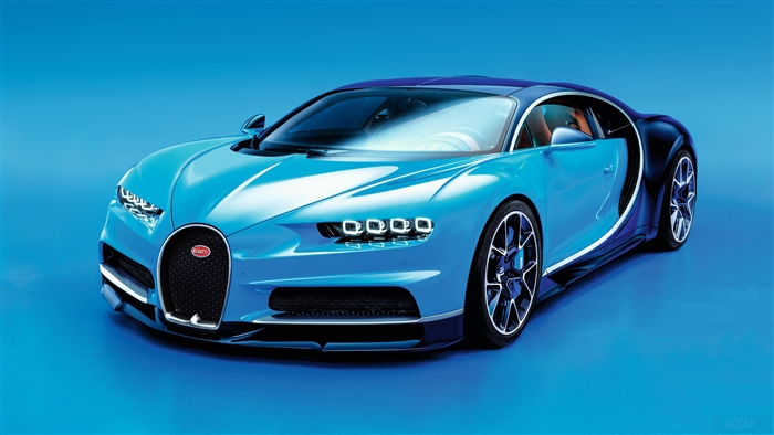 Blue Bugatti Chiron Sportscar 4K