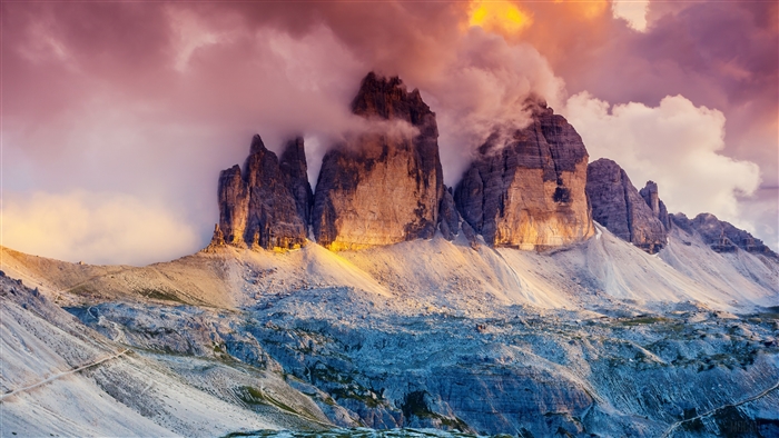 Tre Cime di Lavaredo in Dolomites, South Tyrol 4K