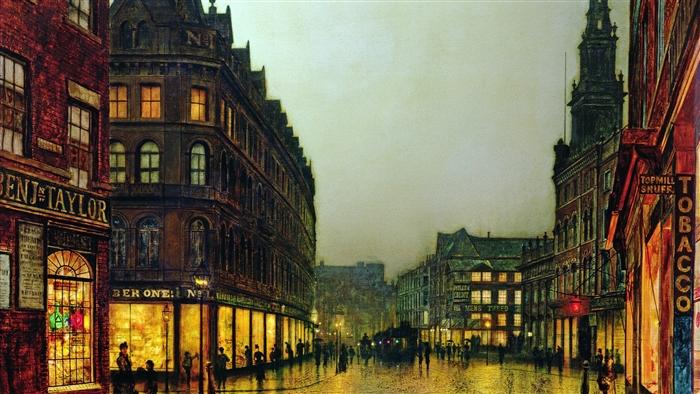 4K painting of a Victorian street scene