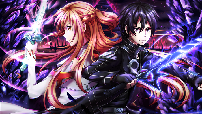 Asuna Yuuki and Kazuto Kirigaya from Sword Art Online 4K