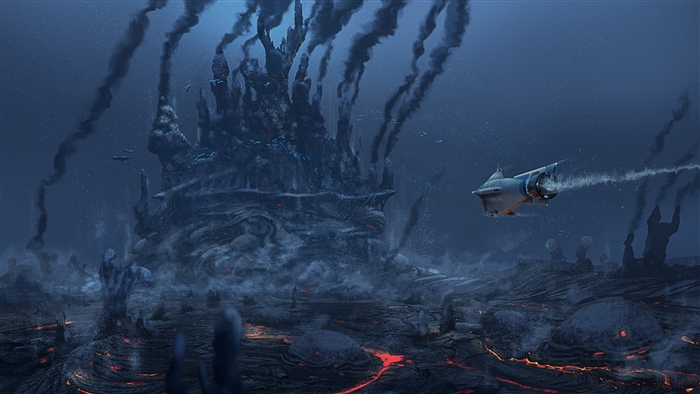 Subnautica Underwater Volcanic Landscape 4K