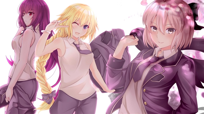 Sakura Saber, Scathach, and Ruler from Fate/Grand Order 4K