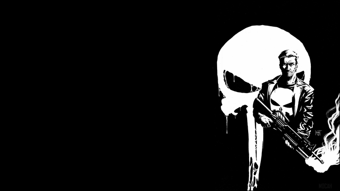 The Punisher with Skull Background