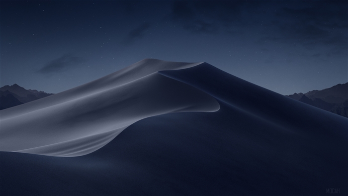 Desert dunes at night with stars