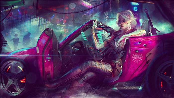 Ciri from The Witcher 3 in Cyberpunk 2077 4K