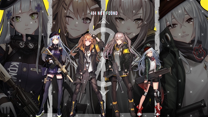 Girls' Frontline characters G11, HK416, UMP45, UMP9 4K