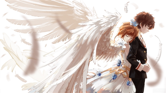 Cardcaptor Sakura Embrace with Angelic Wings 4K