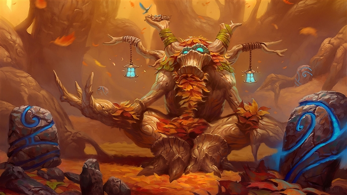 Ancient Treant with Lanterns and Runestones