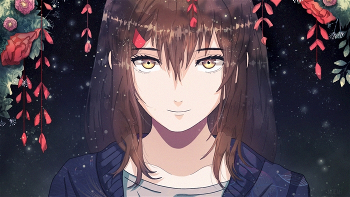 Girl with flowers 4K