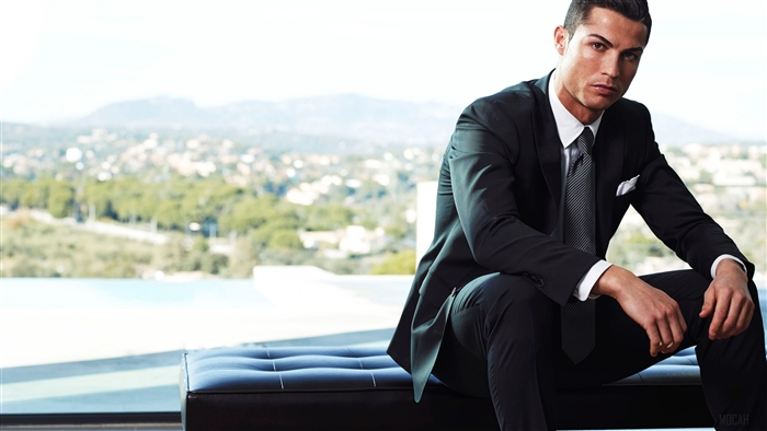 Cristiano Ronaldo in Black Suit 4K