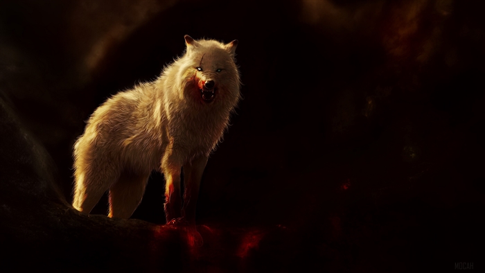 Bloody Wolf in Dark 4K