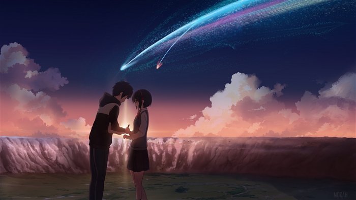 Kimi No Na Wa. Romantic Sunset Moment 4K