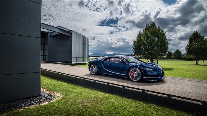 Blue Bugatti Chiron 4K