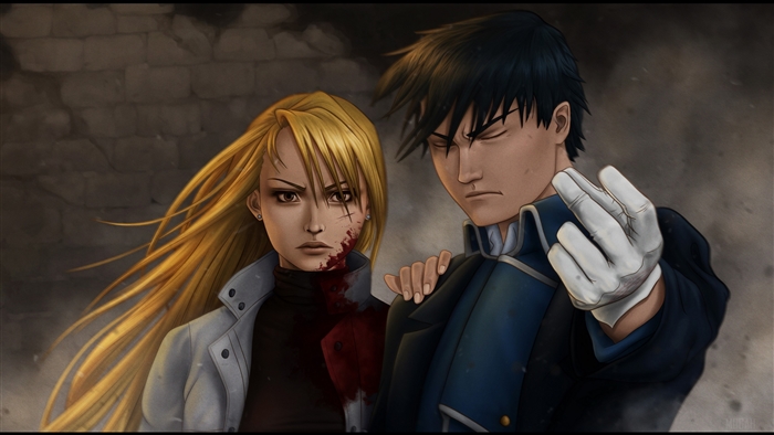 Riza Hawkeye and Roy Mustang from Fullmetal Alchemist 4K