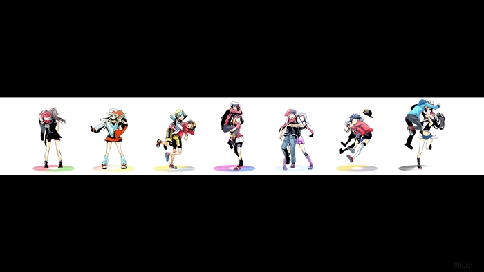 Pokémon characters in anime style