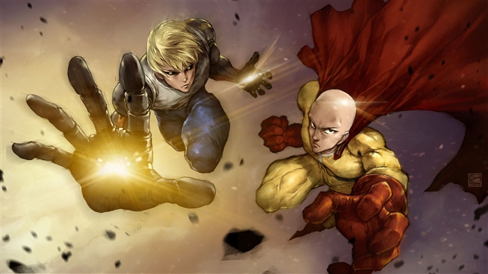 One-Punch Man Genos and Saitama 4K