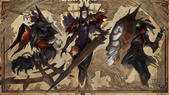 Kayle, Nocturne, and Singed from League of Legends 4K