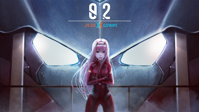 Darling in the FranXX Zero Two with Robot Face 4K