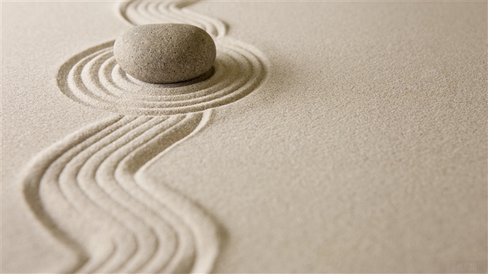 Zen Sand Garden with Smooth Stone 4K