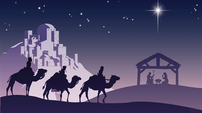 The Three Wise Men following the Star to Bethlehem
