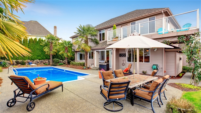 House with Pool and Outdoor Furniture