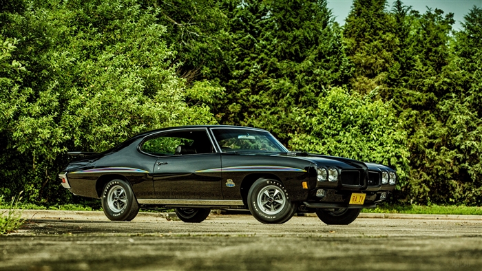 Black 1970 Pontiac GTO Muscle Car 4K