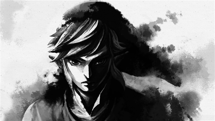 Link from The Legend of Zelda Monochrome 4K