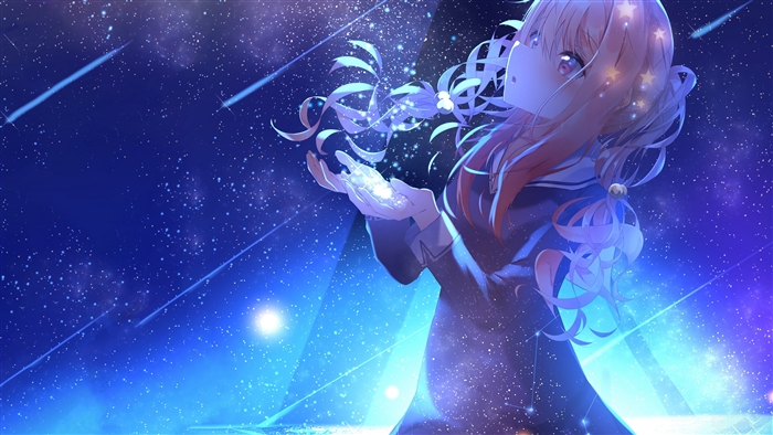 Saber from Fate/Grand Order in a starry sky 4K