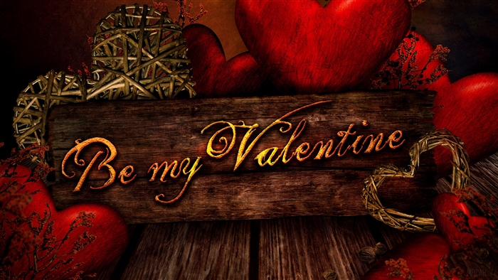 Be my Valentine wooden sign with hearts