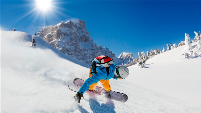 Snowboarder in Mountains 4K