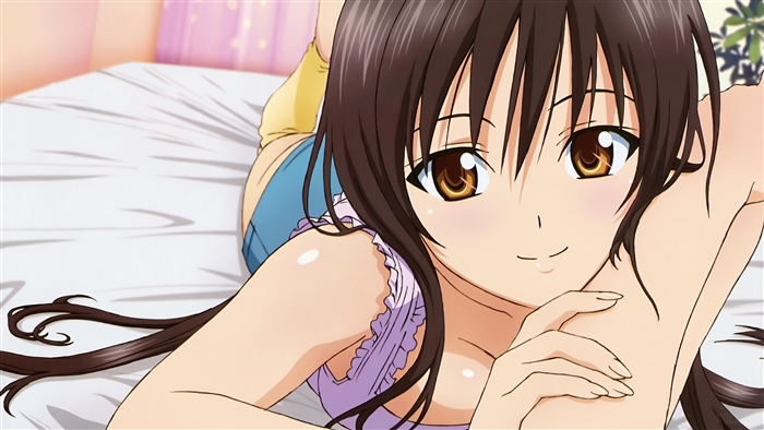 Yui Kotegawa from To Love-Ru on a Bed
