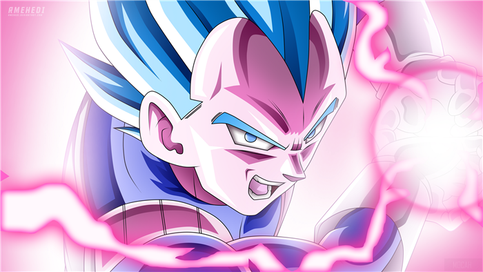 Vegeta from Dragon Ball Z charging energy