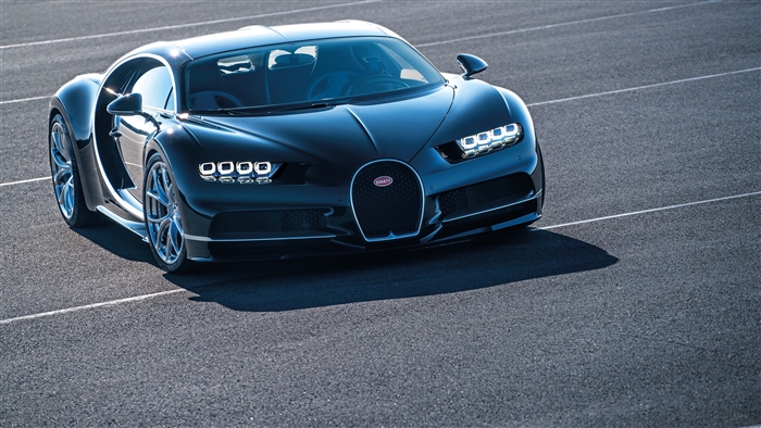 Black Bugatti Chiron Sportscar 4K