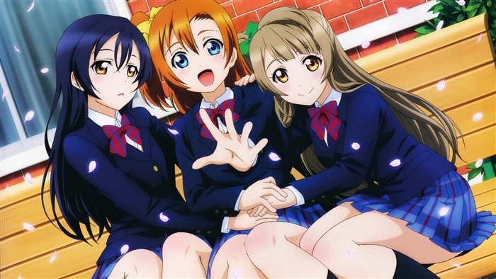 Honoka Kousaka, Kotori Minami, Umi Sonoda from Love Live! 4K