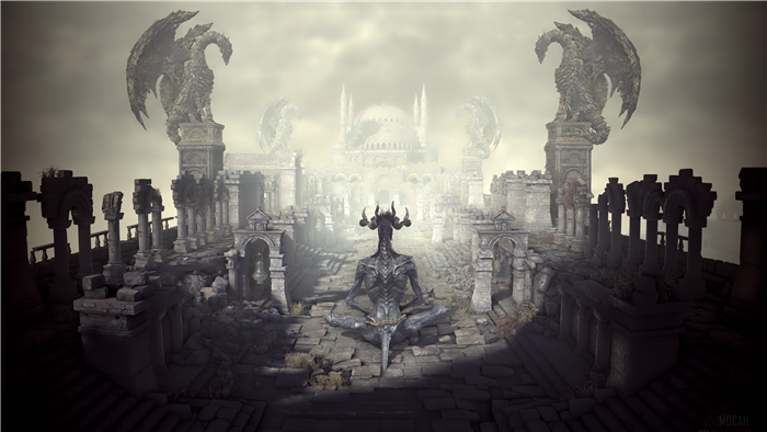 Dark Souls III Demon Statue with Dragon Pillars 4K