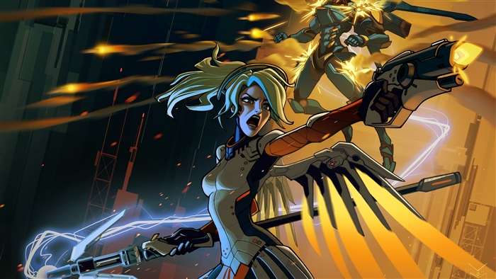 Mercy and Pharah from Overwatch 4K