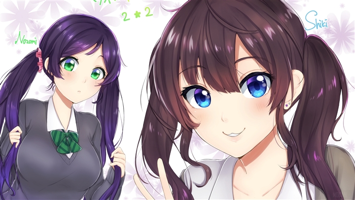 Nozomi Tojo and Shiki Ichinose from Love Live! and The iDOLM@STER