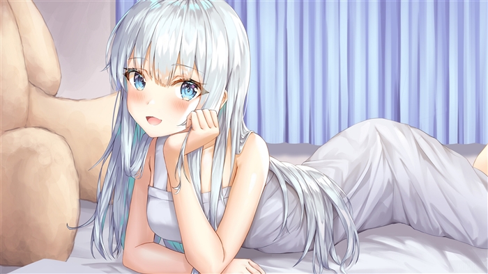4K Anime Girl in White Dress