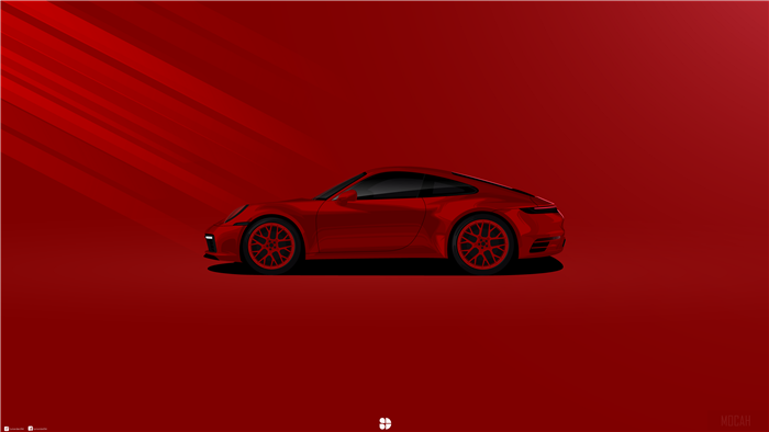 Red Porsche 911 Carrera 4S 4K
