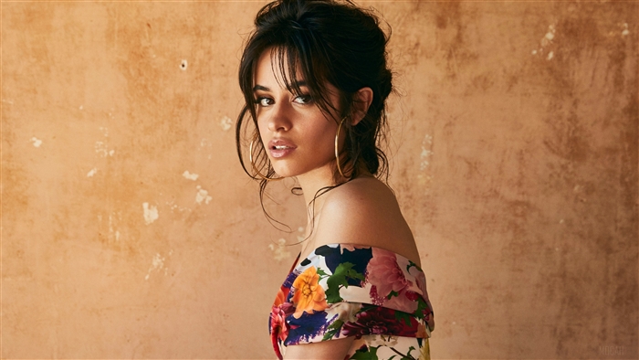 Camila Cabello in Floral Off-Shoulder Dress 4K