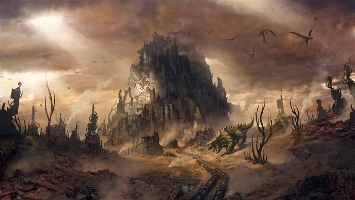 Post Apocalyptic City with Creature 4K