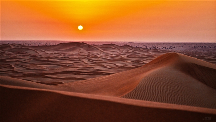 Desert dunes at sunset 4K