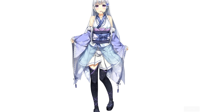 Anime girl in traditional Japanese outfit