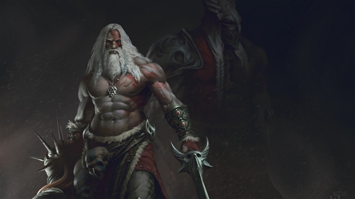 Warrior with White Hair and Sword 4K