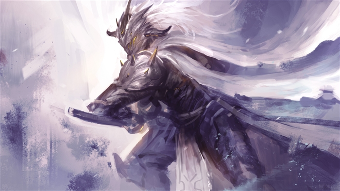 Warrior in ornate armor with a sword 4K