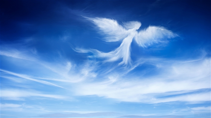 Angel cloud in blue sky 4K