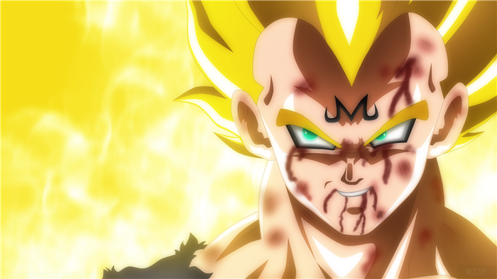 Vegeta in Majin Form with Intense Aura 4K